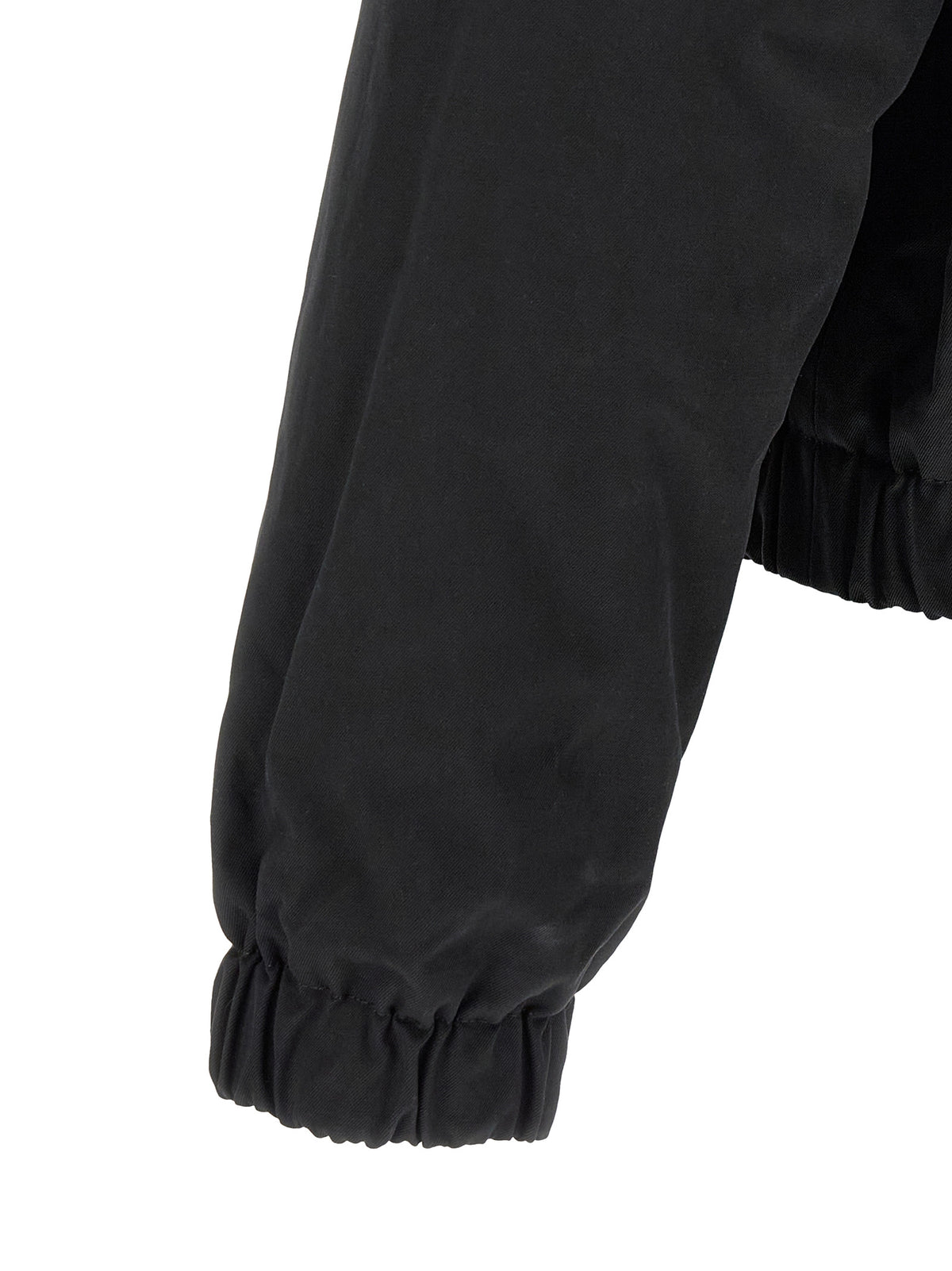 Black Cotton Bomber Jacket