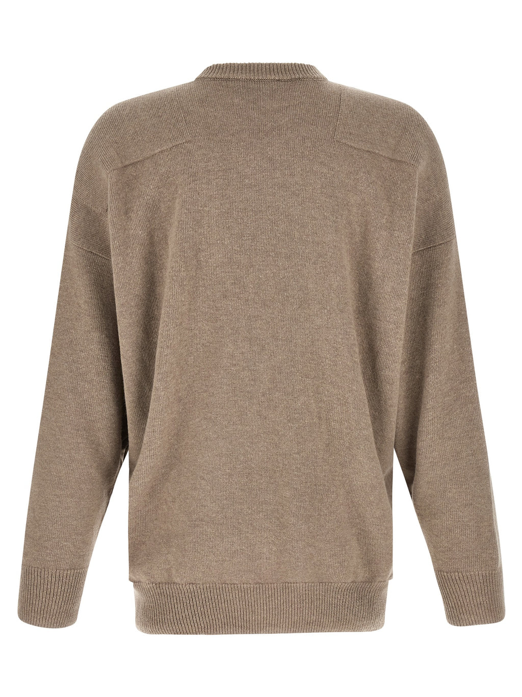 Beige Wool Turtleneck Cardigan