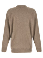 Beige Wool Turtleneck Cardigan