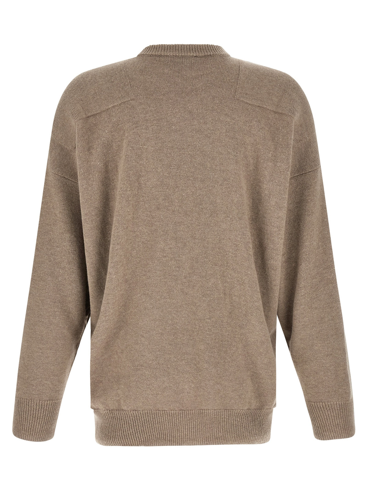 Beige Wool Turtleneck Cardigan