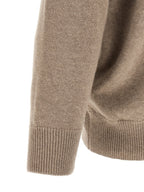 Beige Wool Turtleneck Cardigan