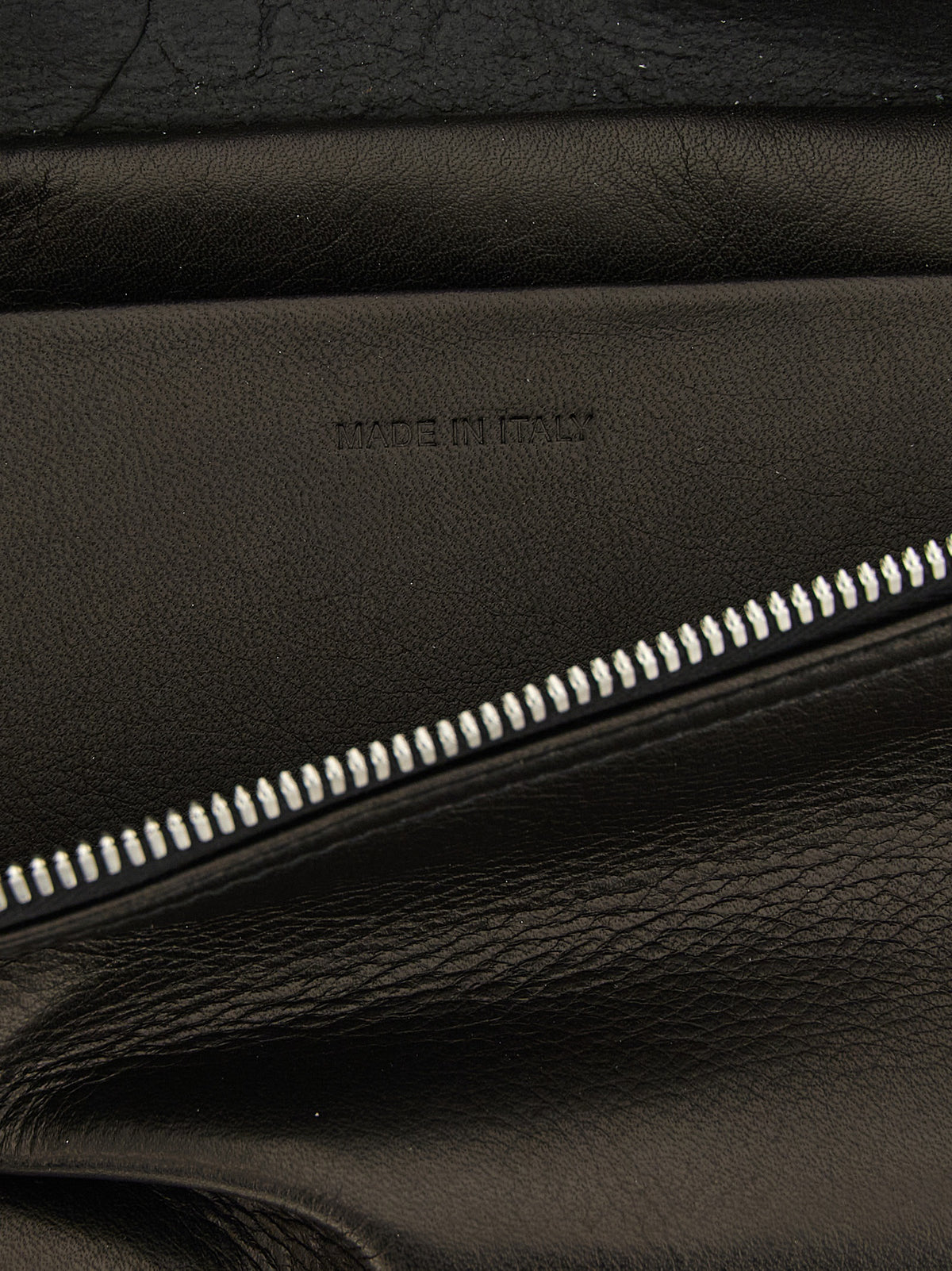 Black Calfskin Geo Bumbag