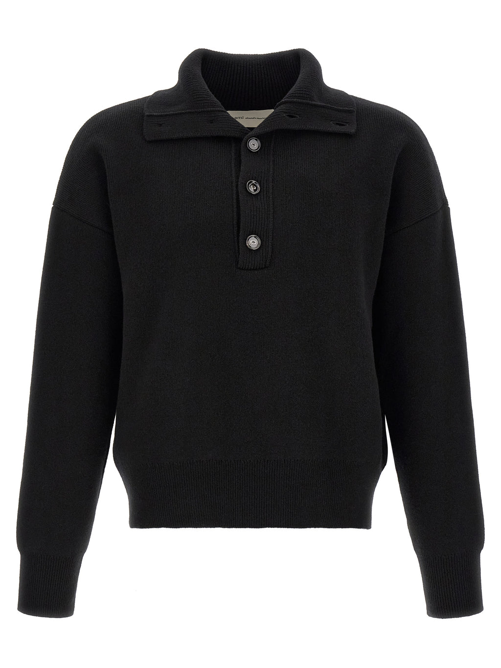 Wool High-Neck Cardigan