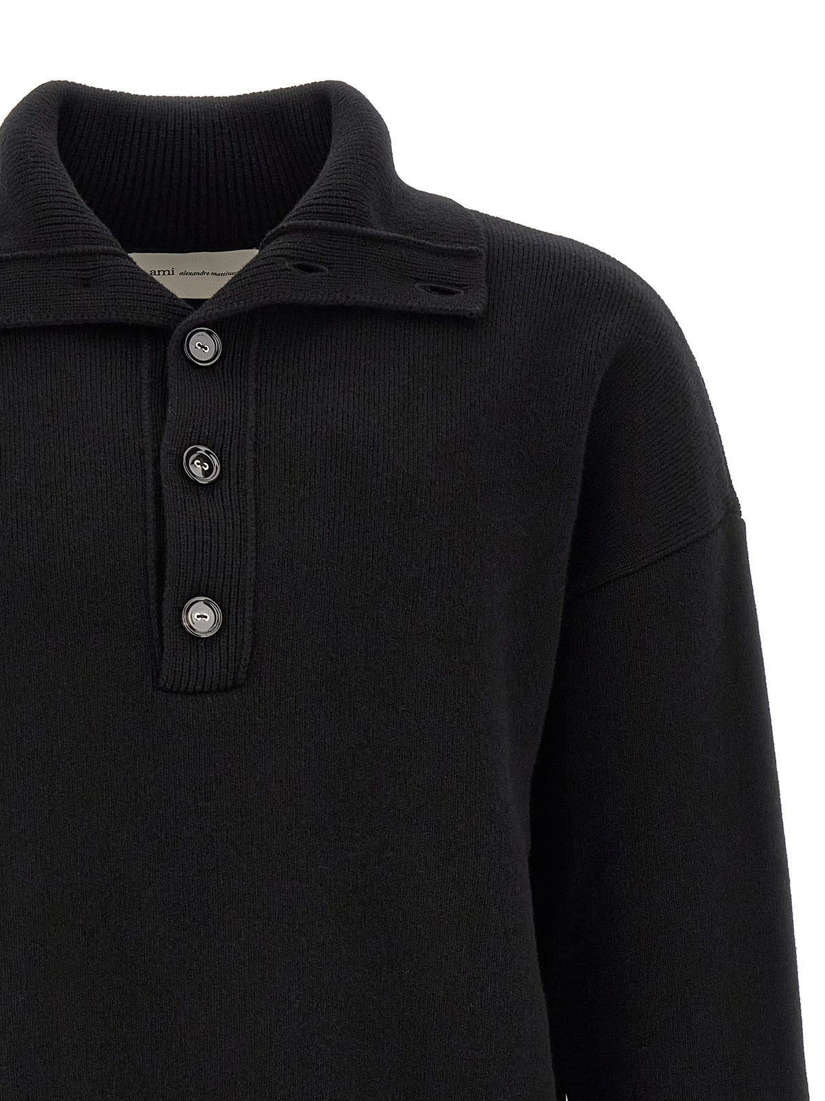 Wool High-Neck Cardigan