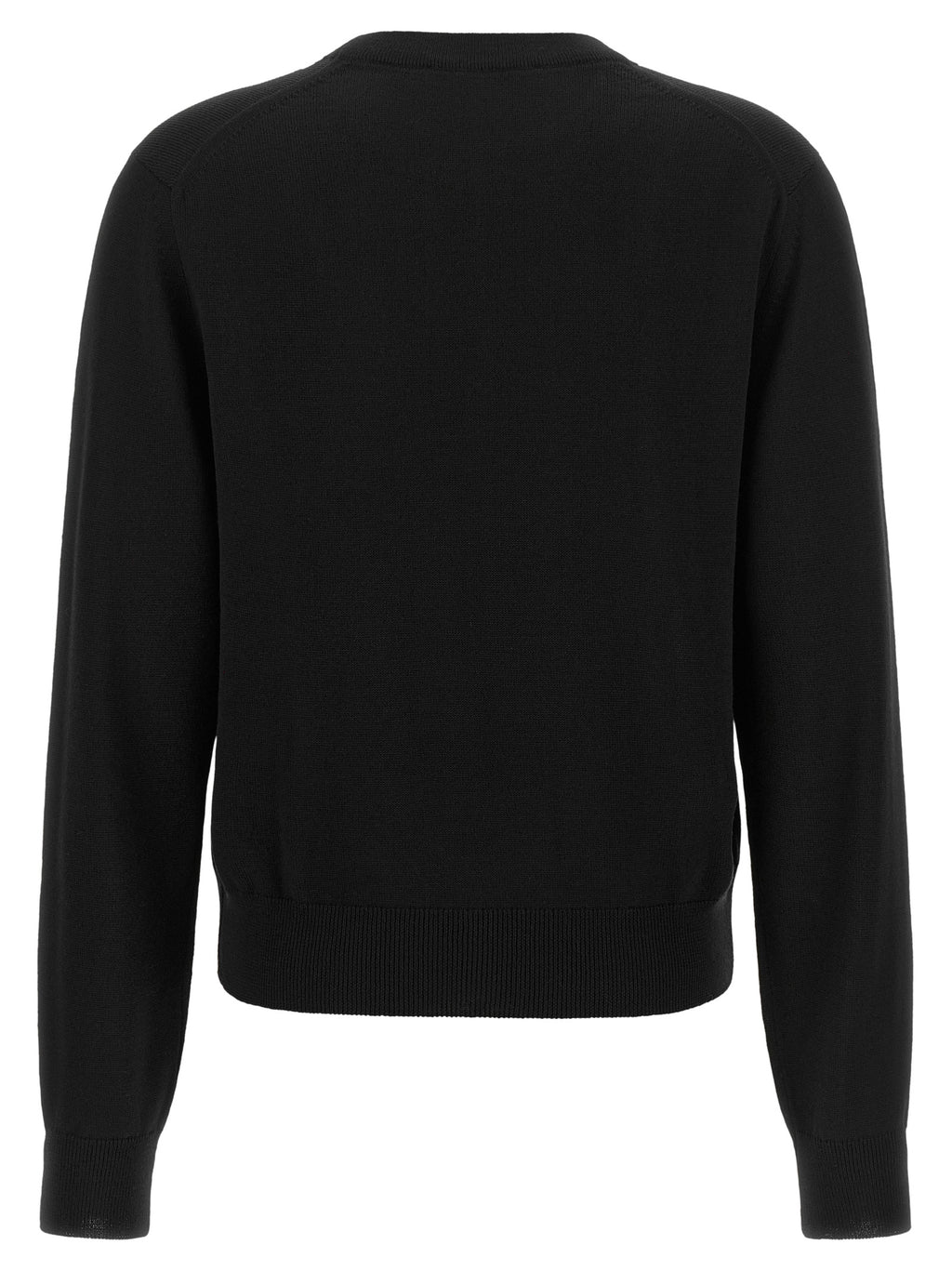 Black Merino Wool Crew Neck Sweater