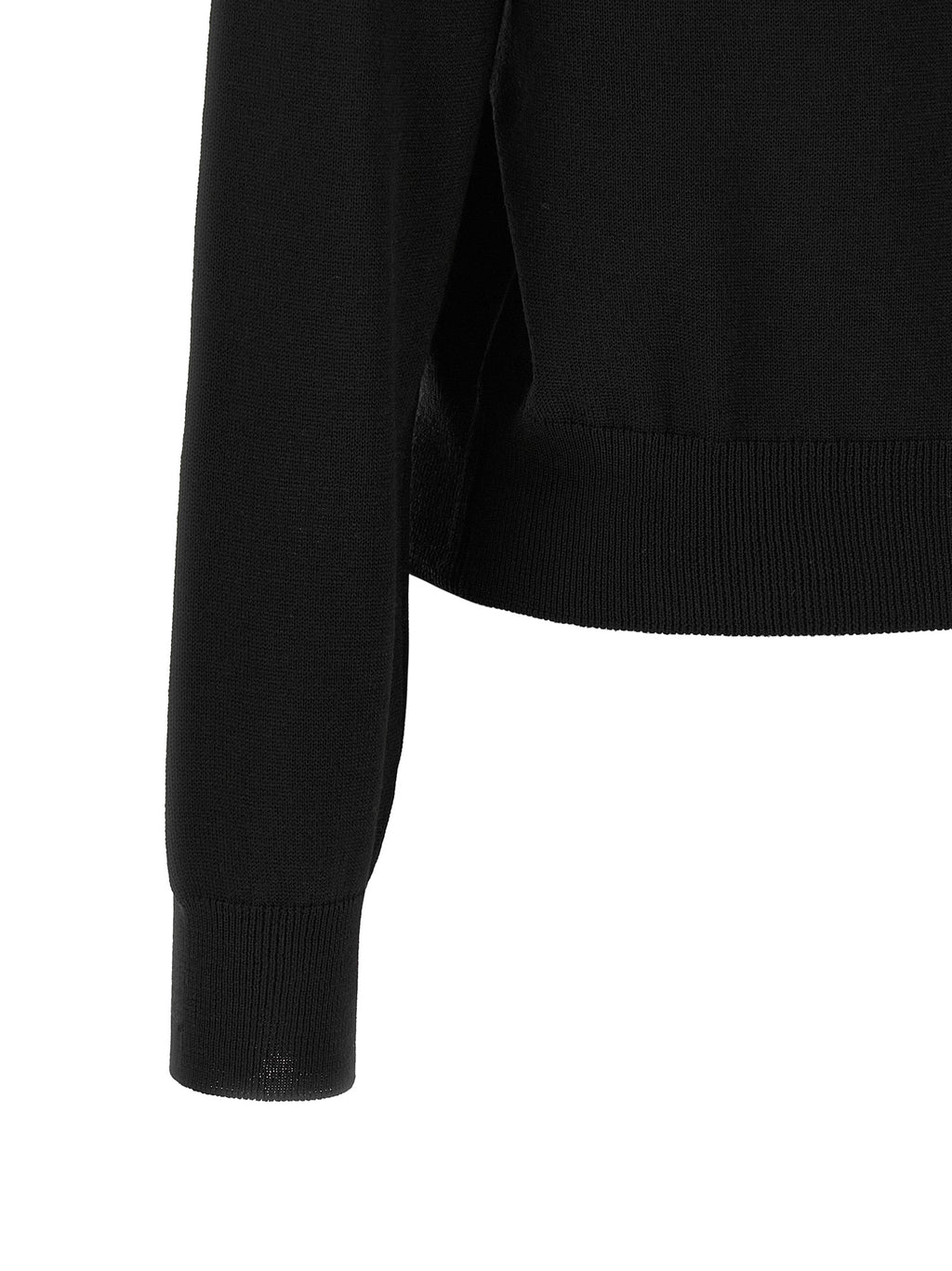 Black Merino Wool Crew Neck Sweater