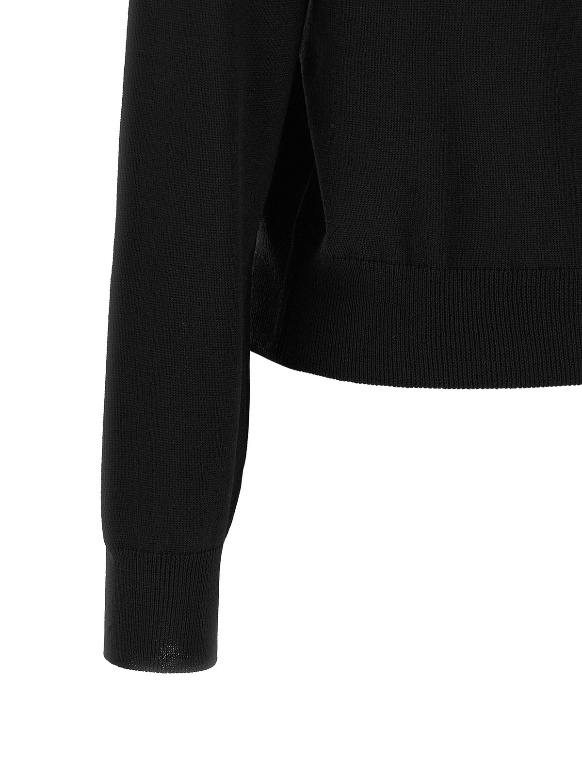Black Merino Wool Crew Neck Sweater