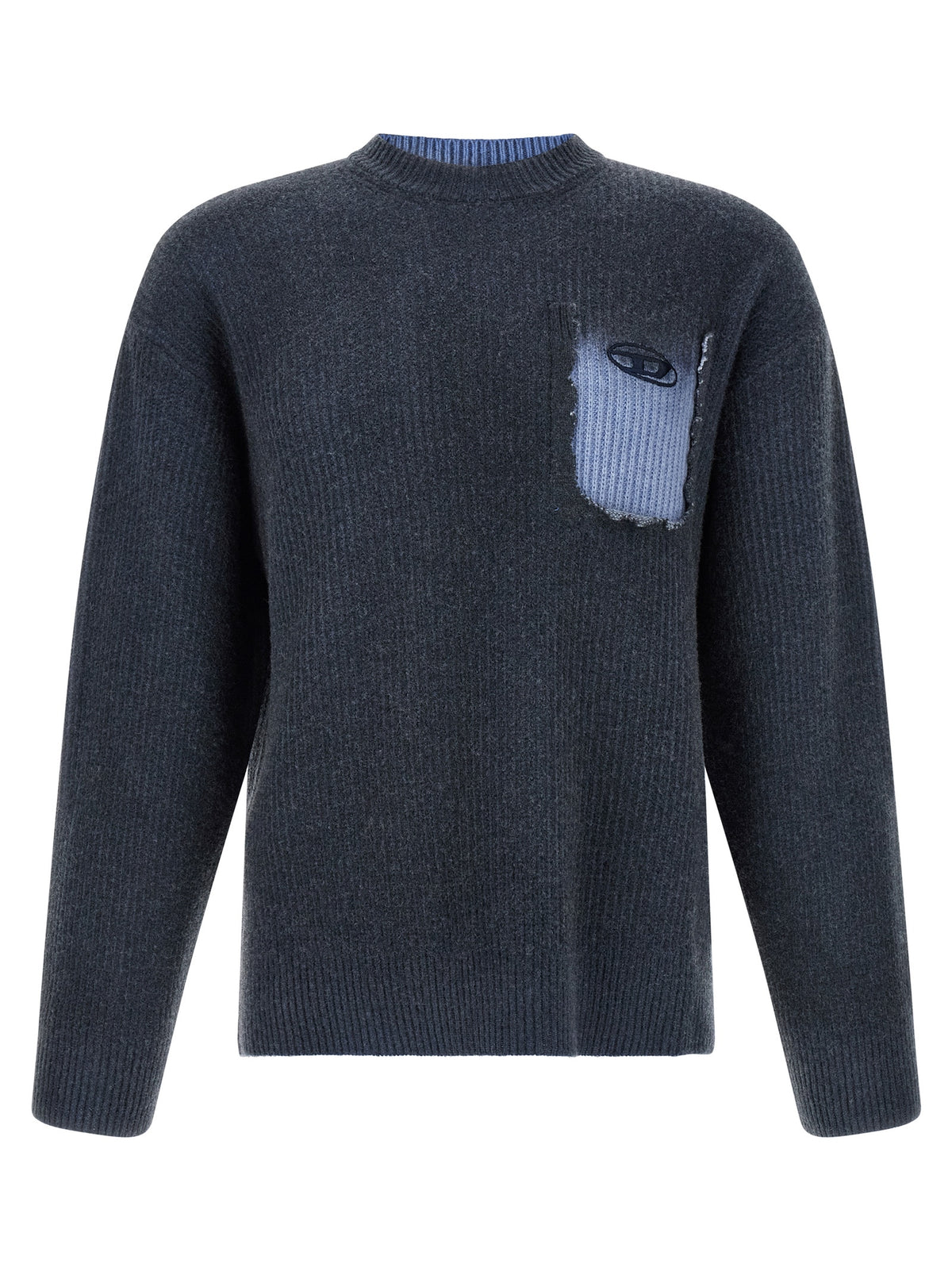Blue Wool K-Pickler Crew Neck Sweater