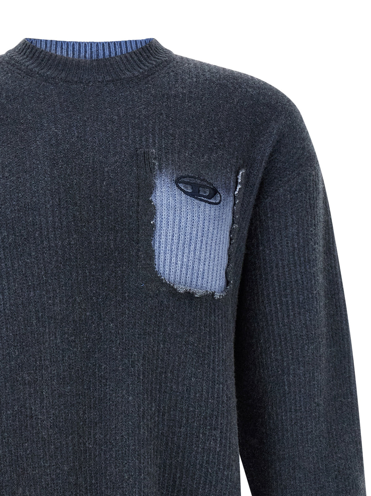 Blue Wool K-Pickler Crew Neck Sweater