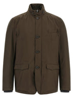 Rich Brown Polyester Full-Length Jacket