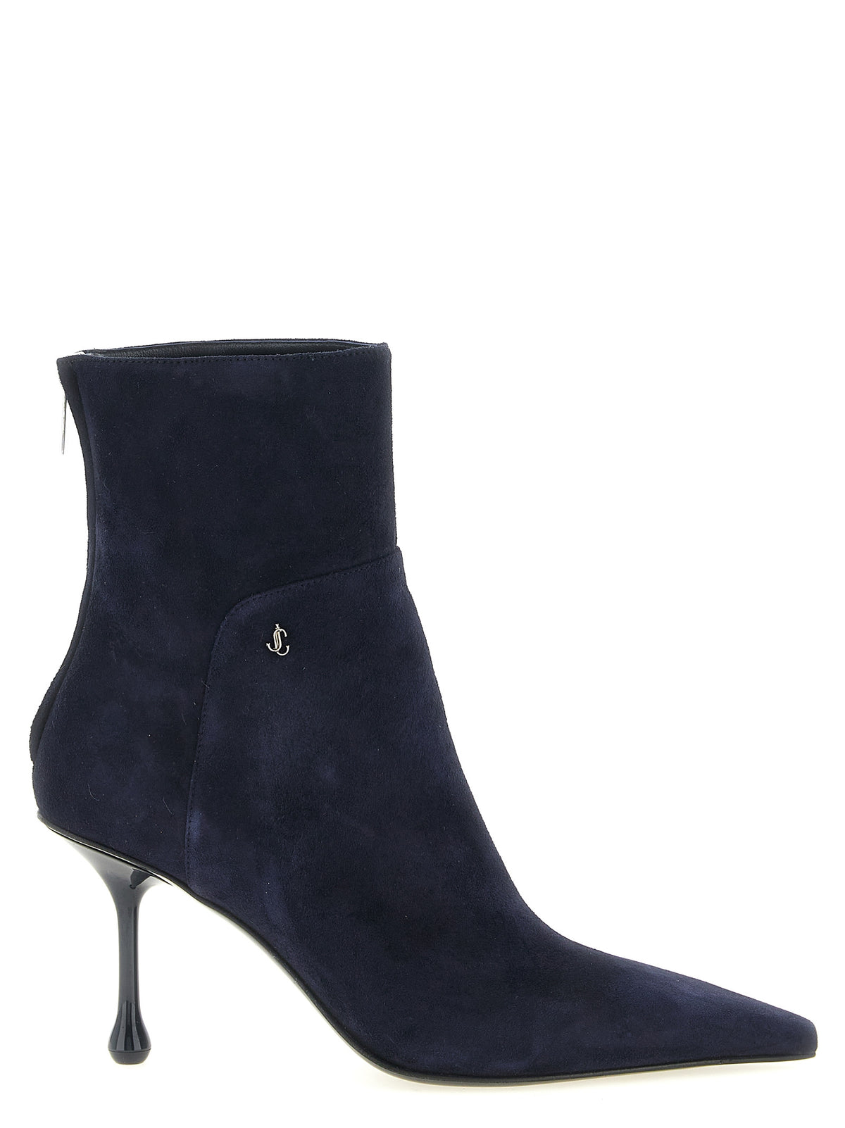 Navy Blue Suede Cycas Ankle Boots