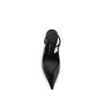 Crocodile‑Effect Leather Slingback Pumps