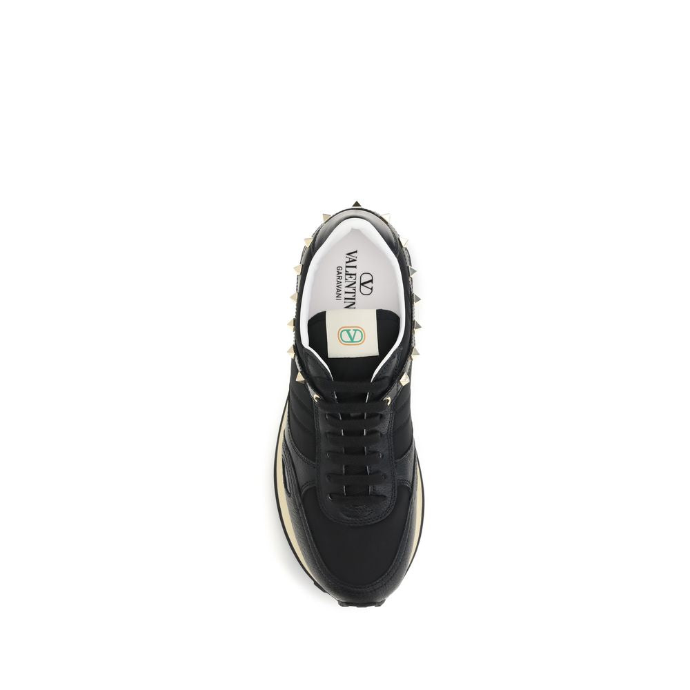 Leather & Nylon Stud Up Sneakers