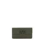 Grainy Calfskin Chain Wallet