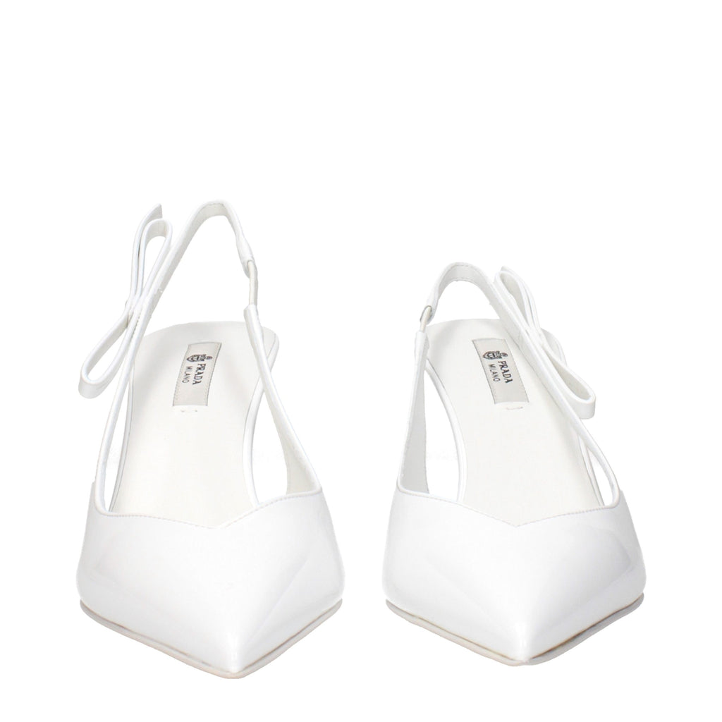 Patent Leather White Sandals