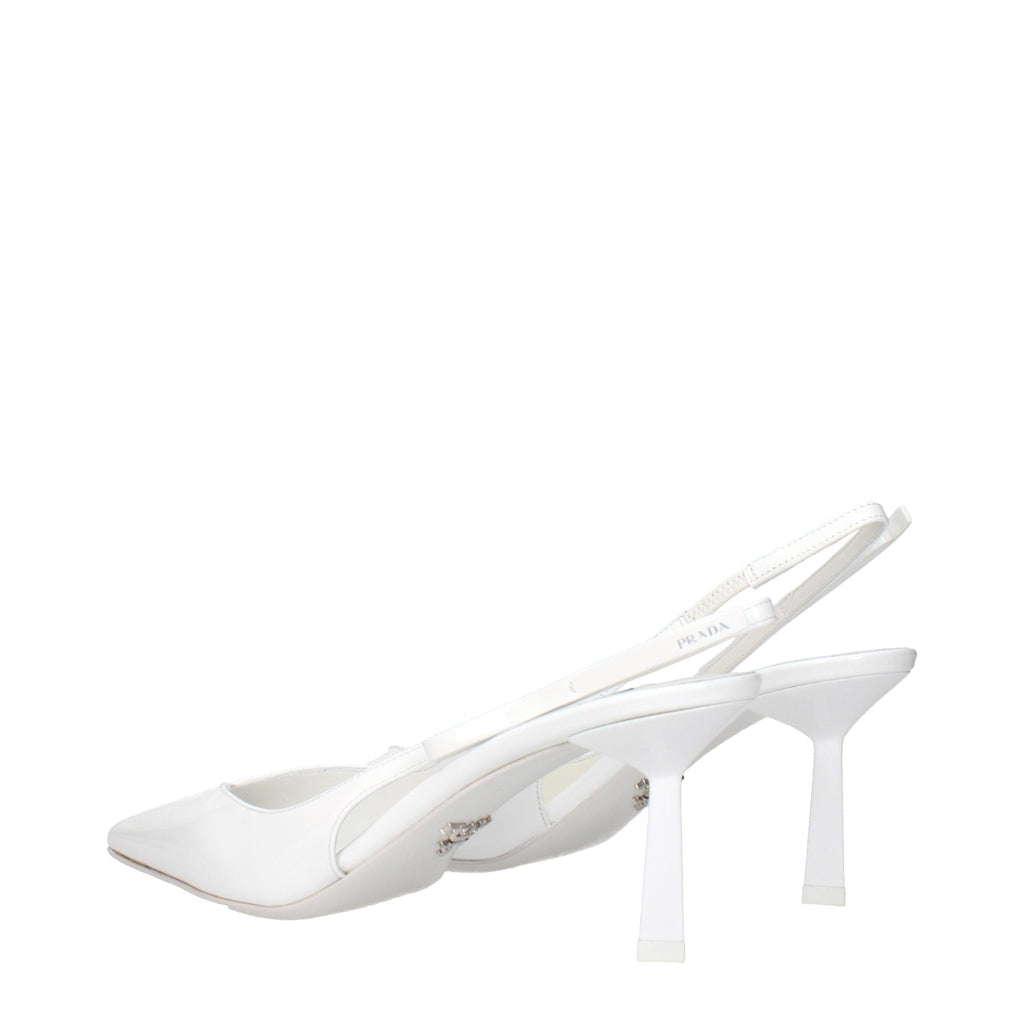 Patent Leather White Sandals