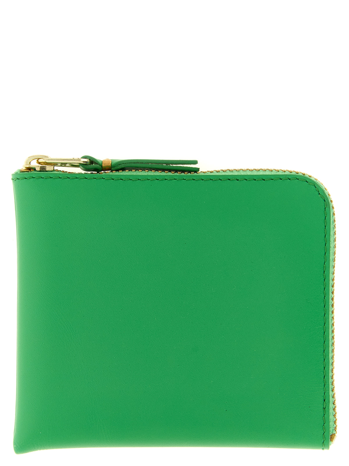 Green Calf Leather Zipped Wallet