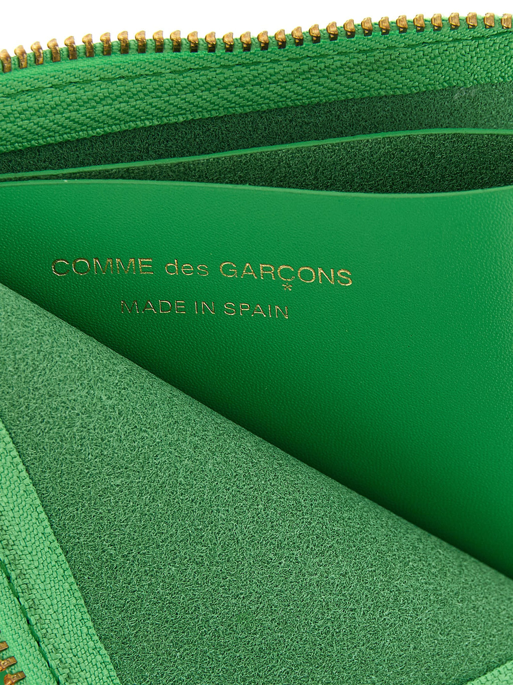 Green Calf Leather Zipped Wallet