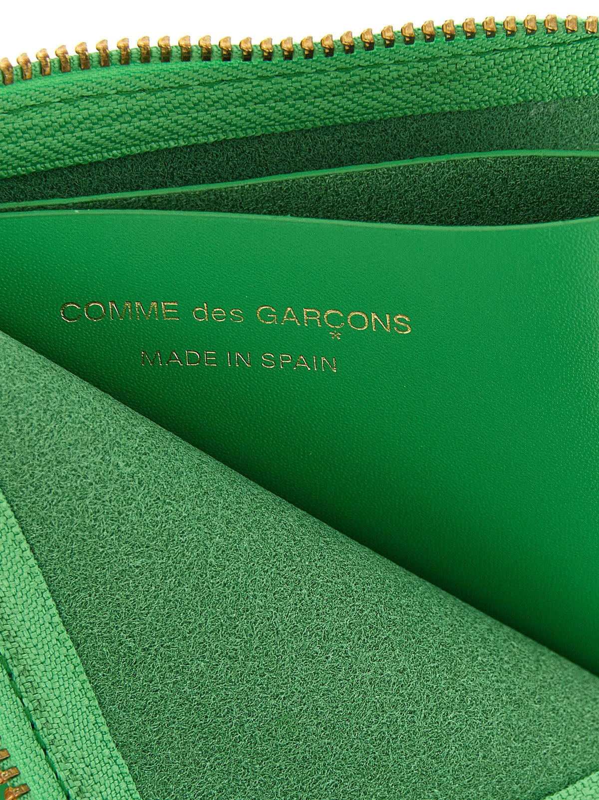 Green Calf Leather Zipped Wallet