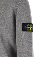 Gray Virgin Wool Crew Neck Cardigan