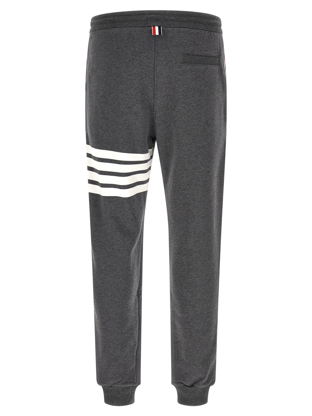 Gray Cotton 4-Bar Joggers
