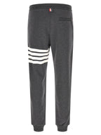 Gray Cotton 4-Bar Joggers