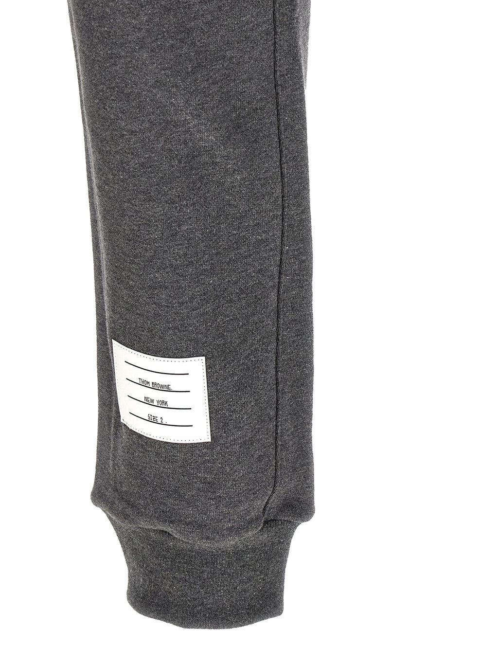 Gray Cotton 4-Bar Joggers