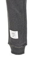 Gray Cotton 4-Bar Joggers