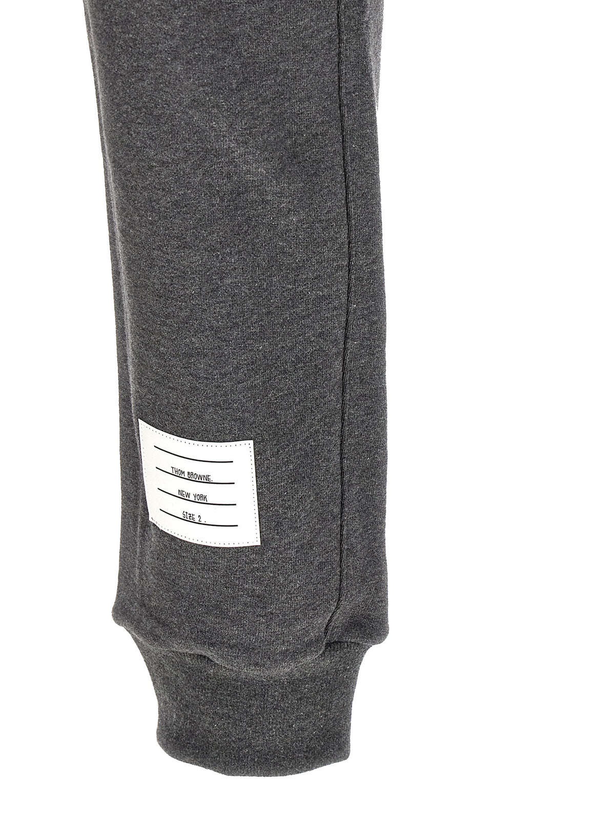 Gray Cotton 4-Bar Joggers