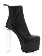 Black Calfskin Beatle Kiss Ankle Boots