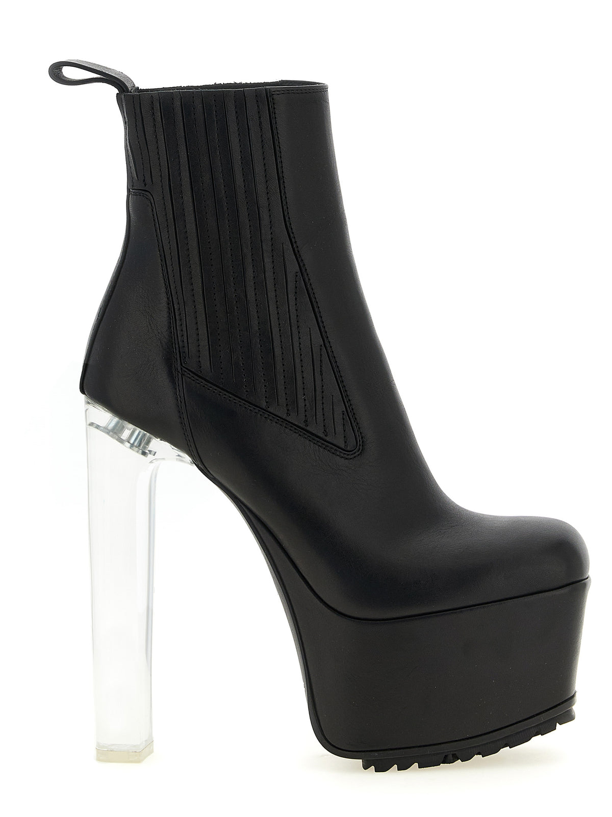 Black Calfskin Beatle Kiss Ankle Boots