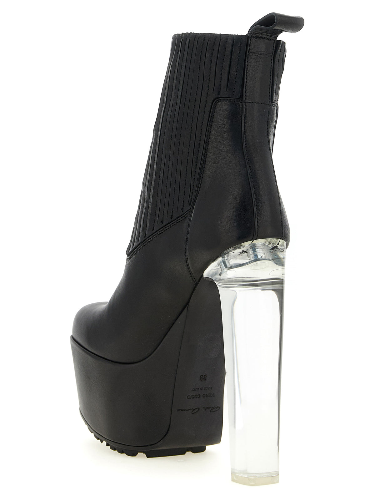 Black Calfskin Beatle Kiss Ankle Boots