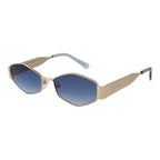 Gold Metal Full-Rim Gradient Blue Sunglasses