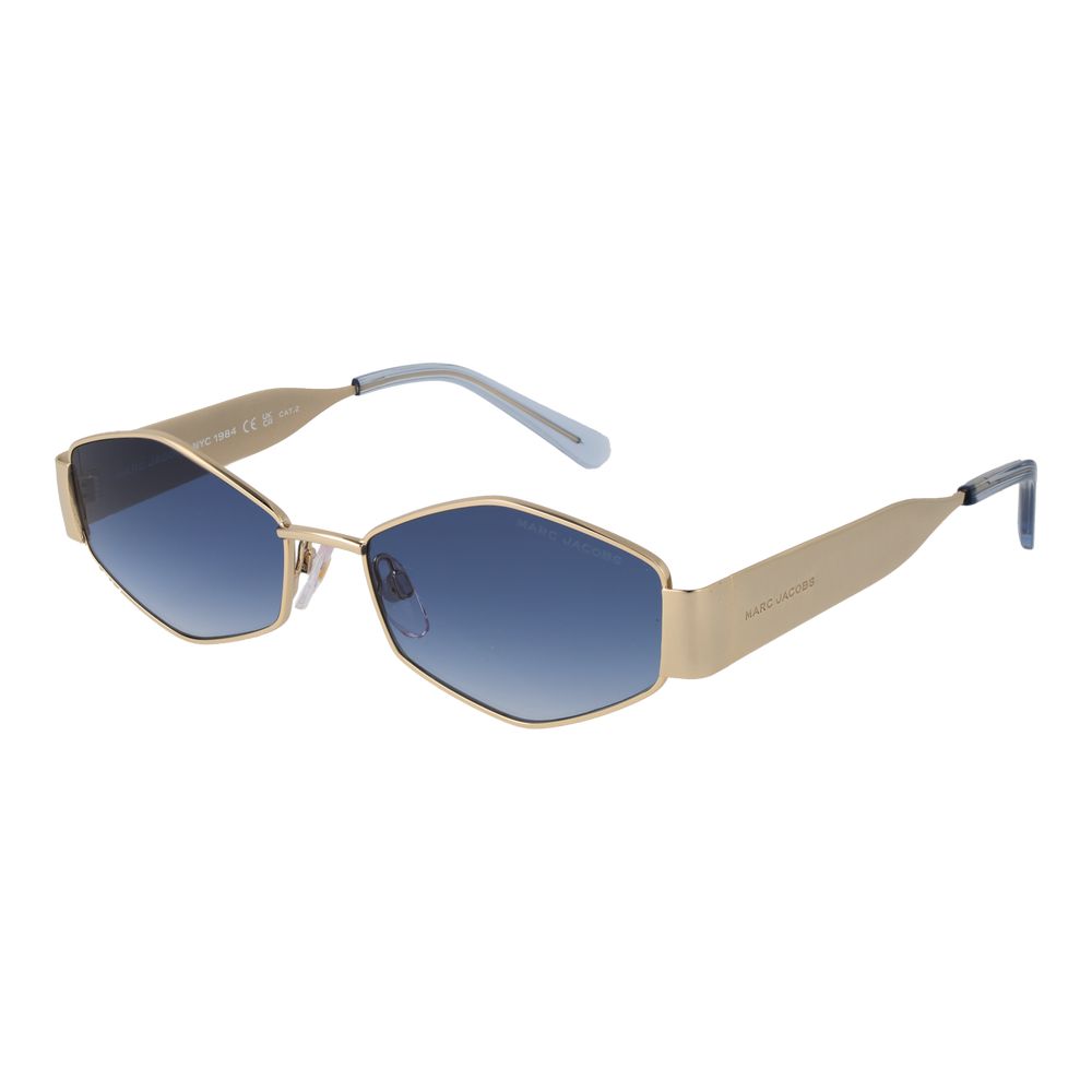 Gold Metal Full-Rim Gradient Blue Sunglasses