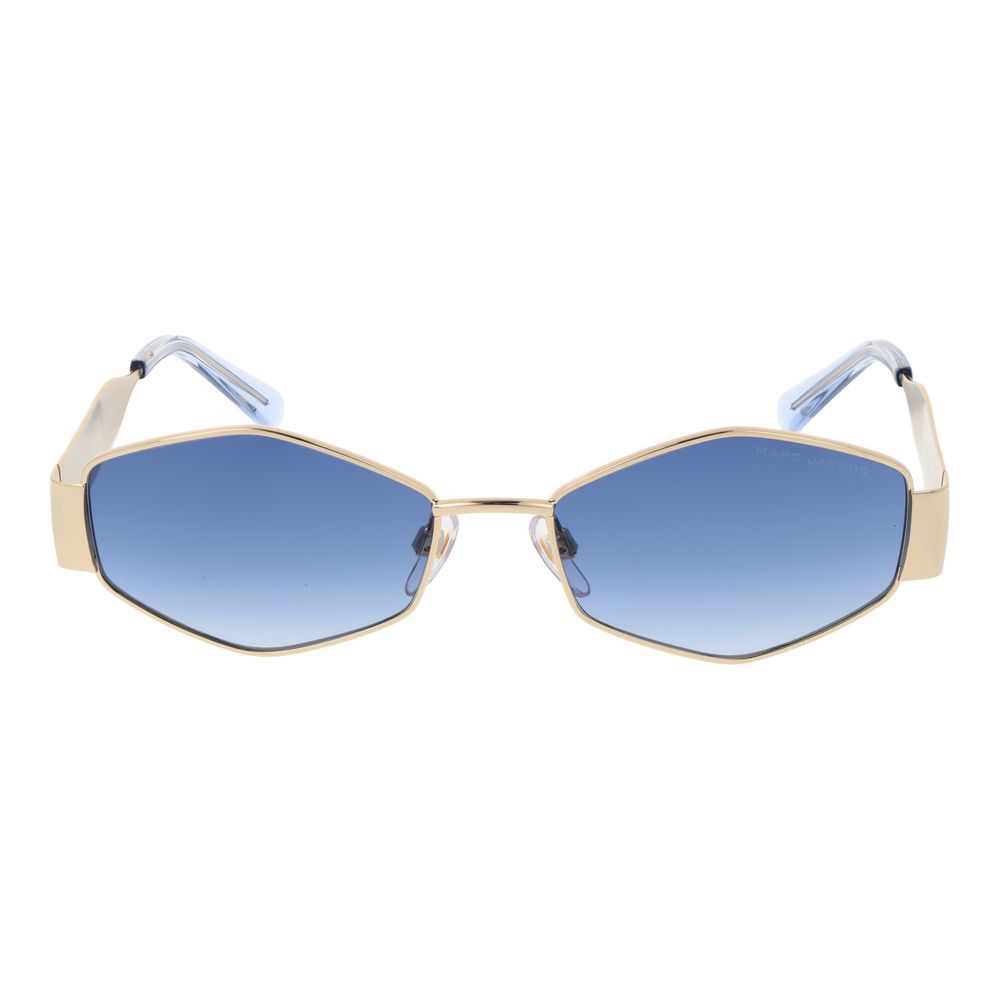 Gold Metal Full-Rim Gradient Blue Sunglasses