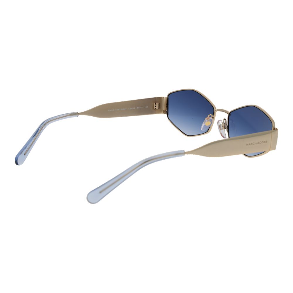 Gold Metal Full-Rim Gradient Blue Sunglasses