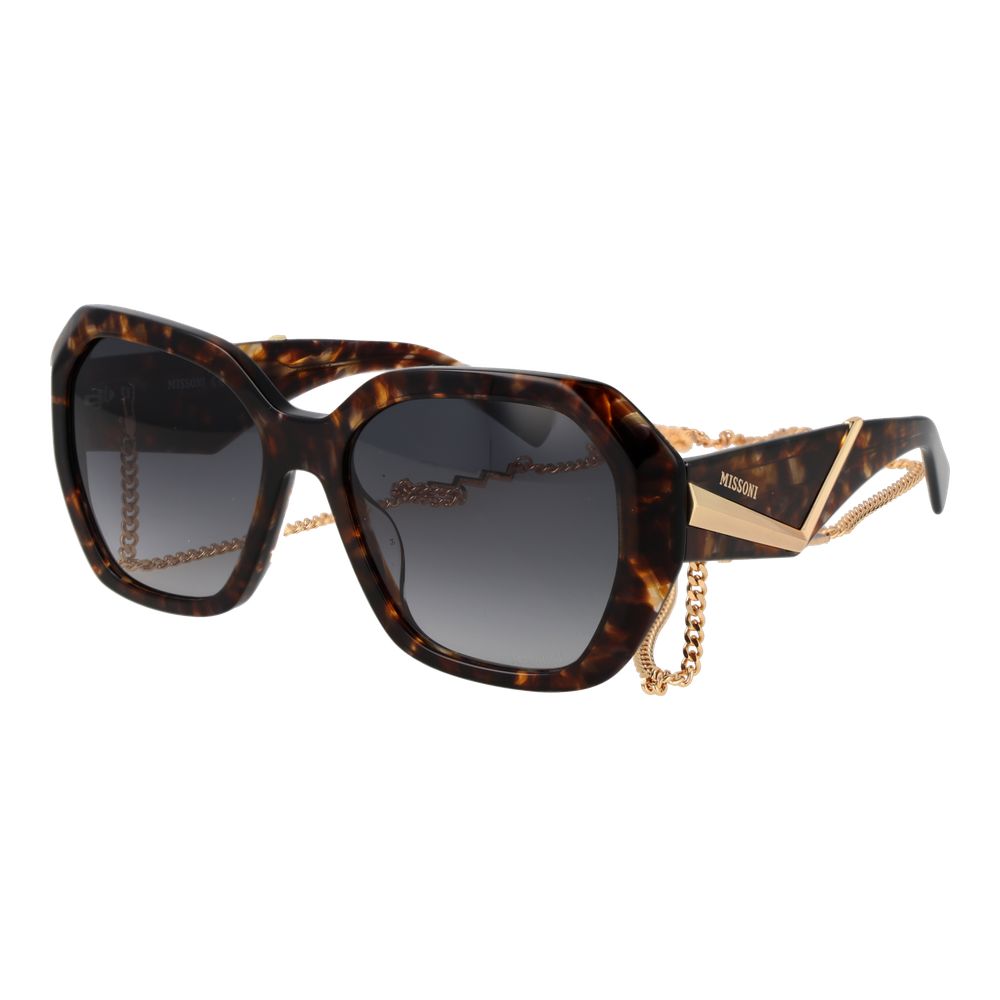Brown Acetate Gradient Square Sunglasses