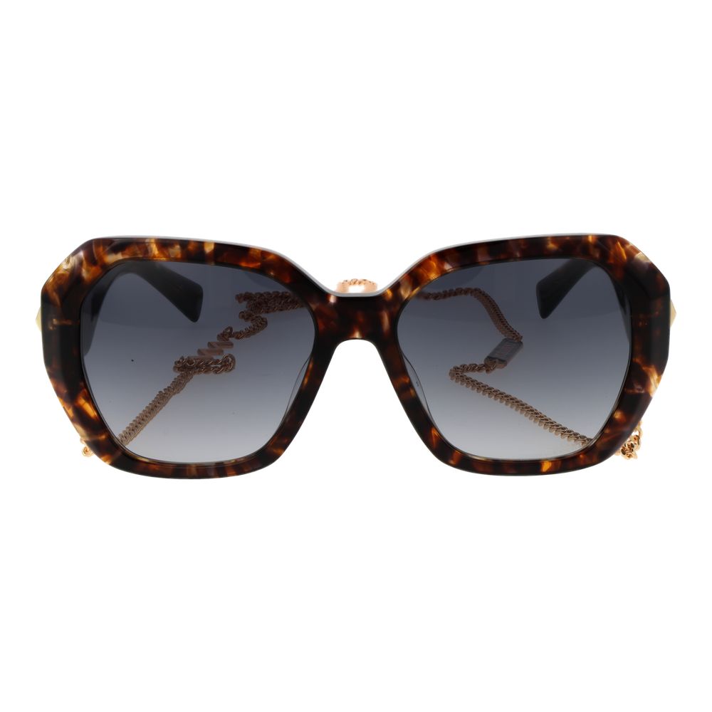 Brown Acetate Gradient Square Sunglasses