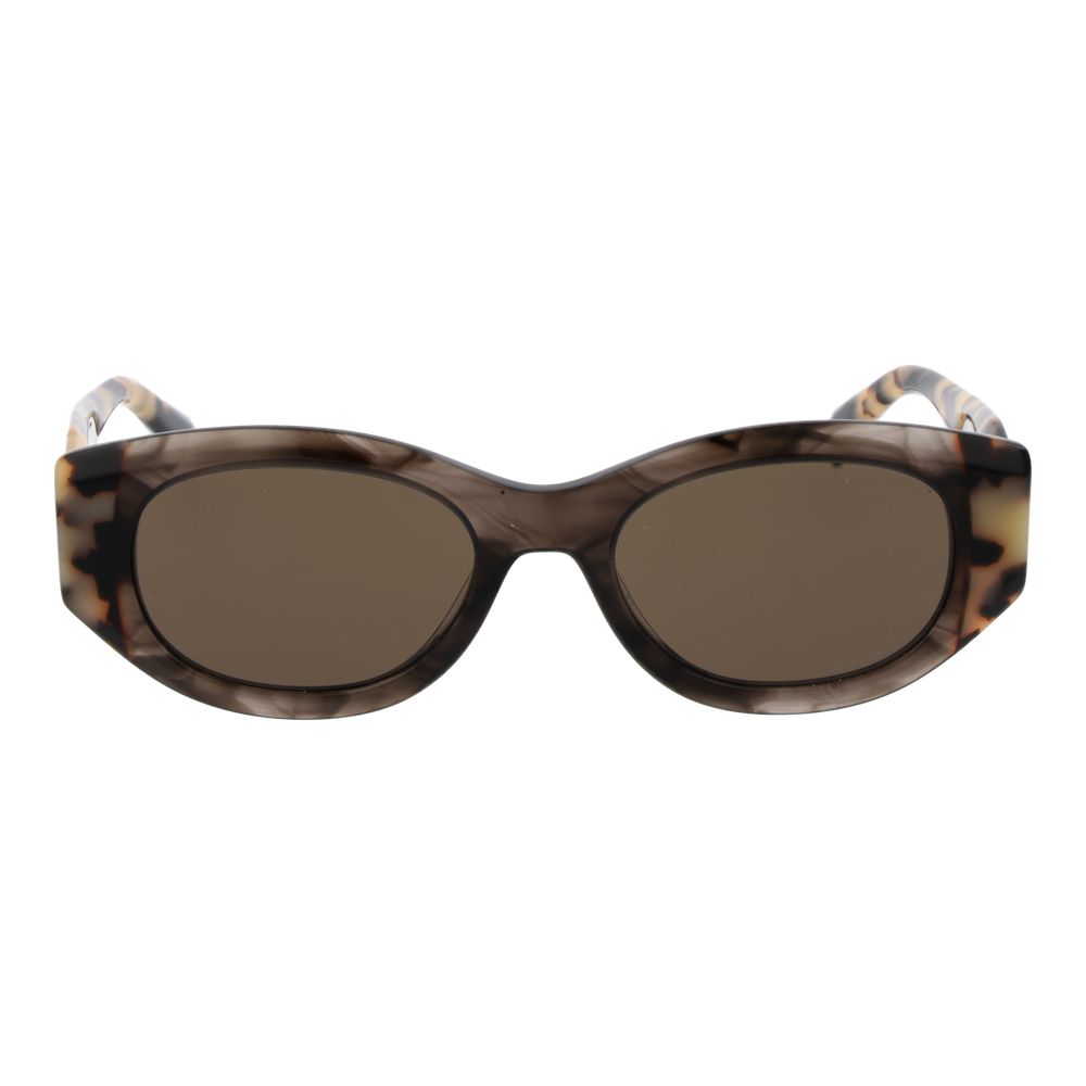 Brown Acetate Oval Sunglasses