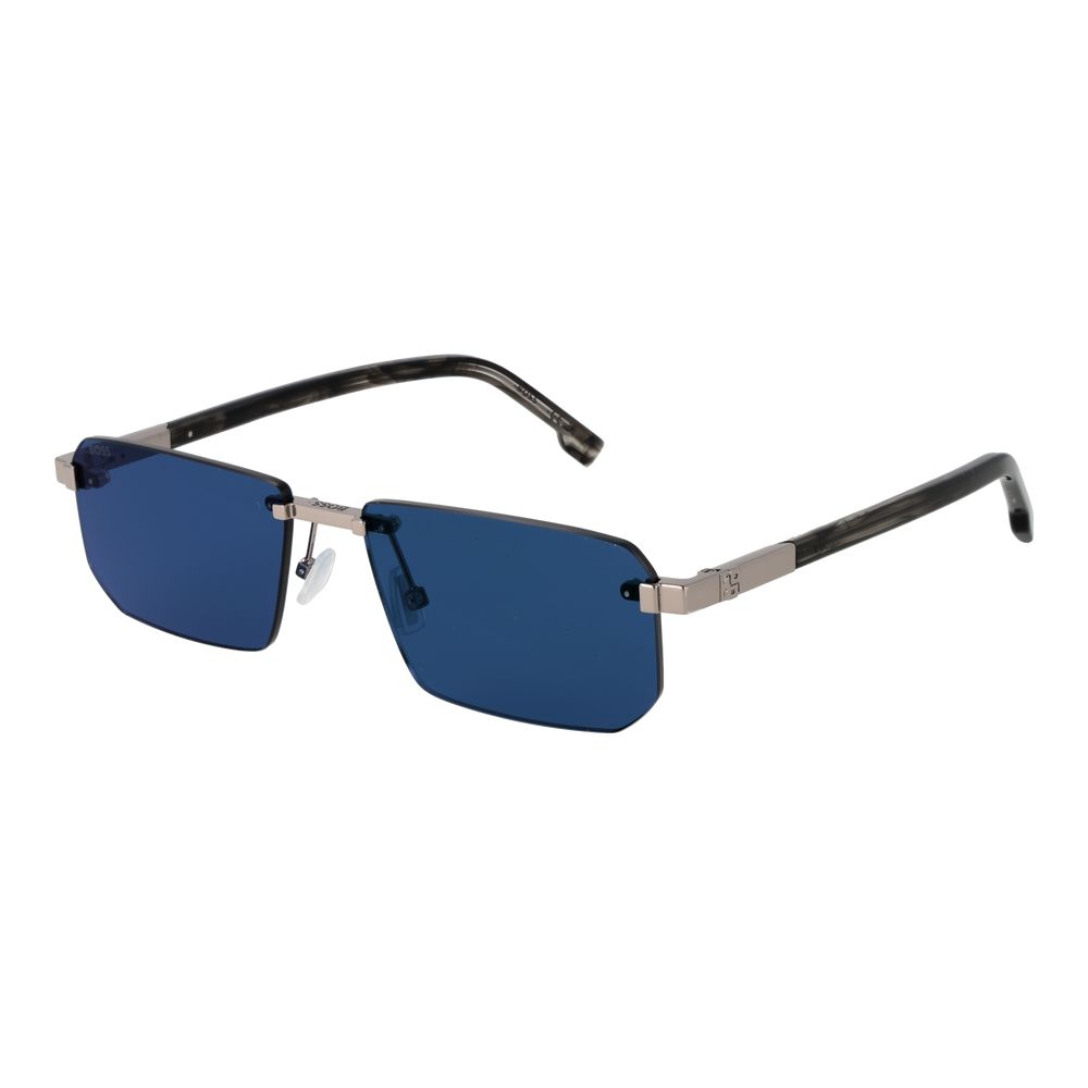 Silver Metal Rectangle Sunglasses