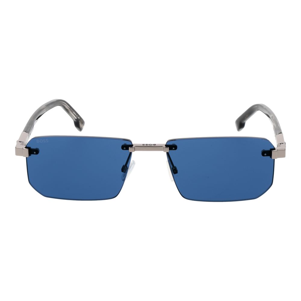 Silver Metal Rectangle Sunglasses