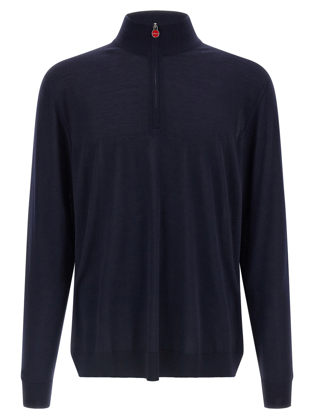 Navy Wool Half‑Zip Cardigan