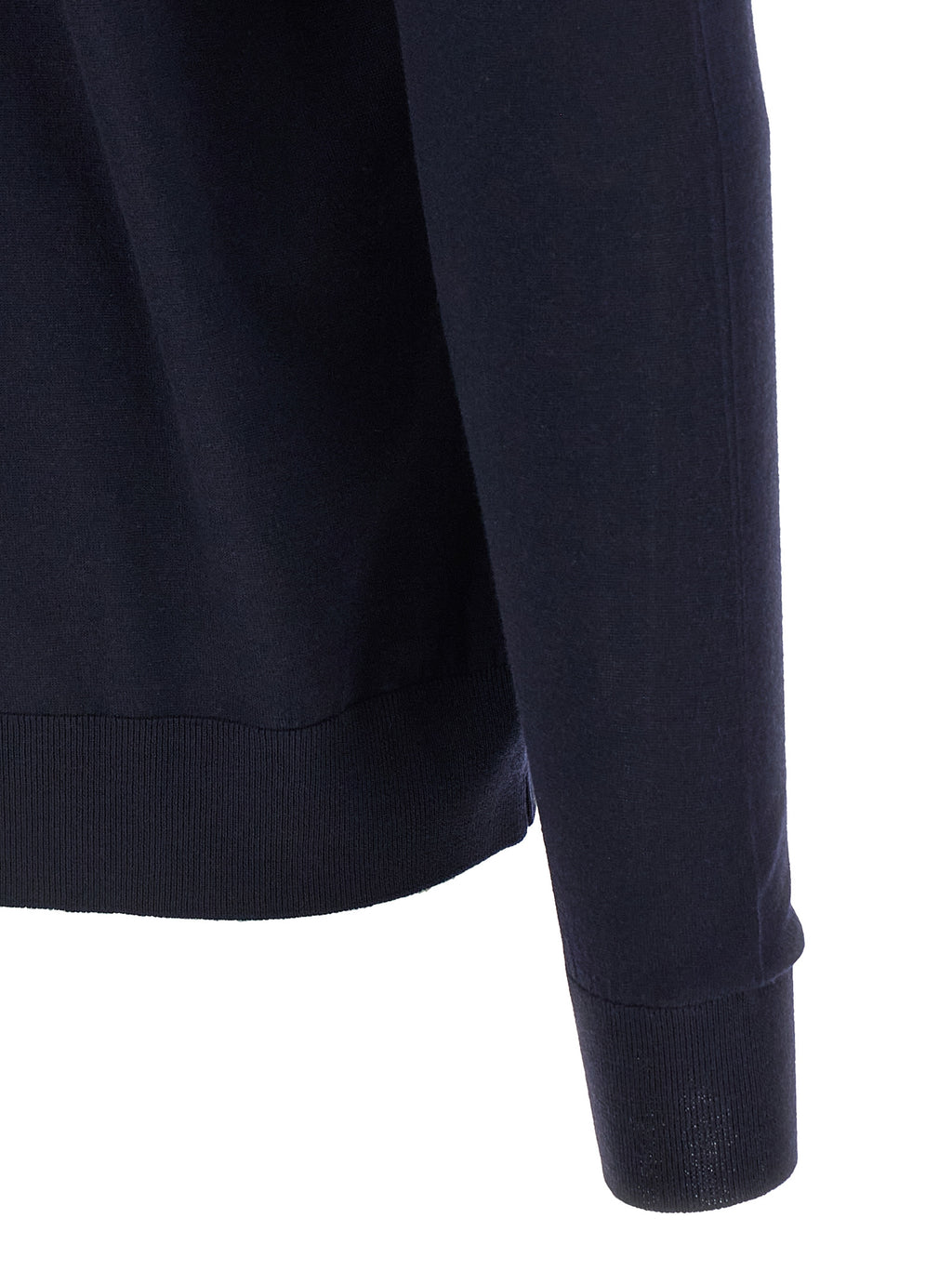 Navy Wool Half‑Zip Cardigan