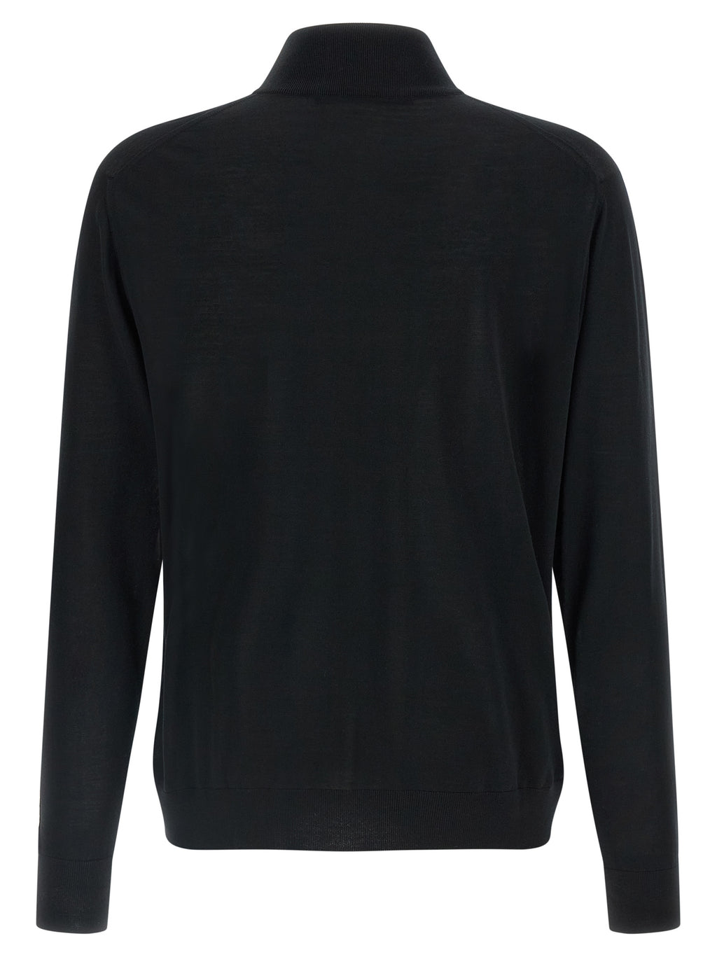 Fine Wool Mock Neck Cardigan