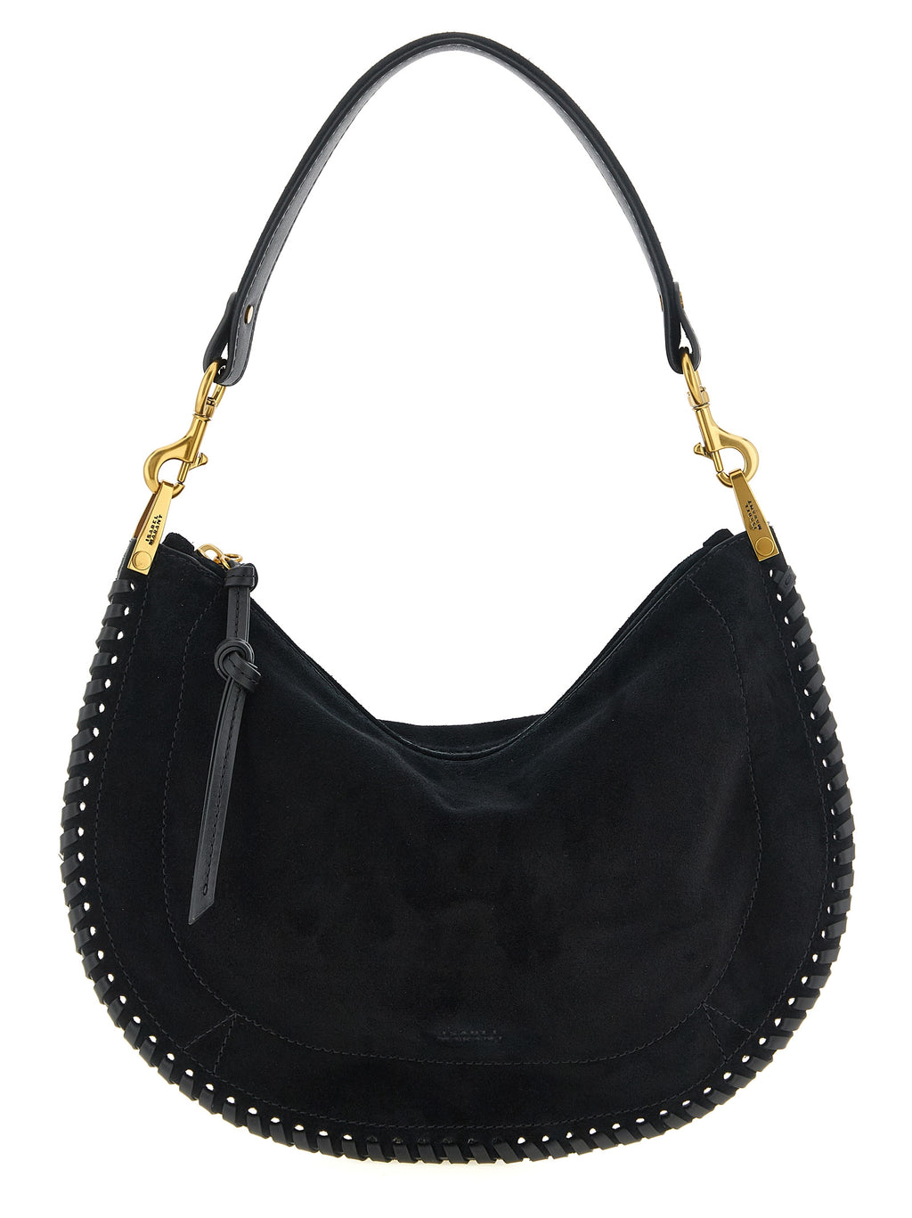 Black Suede Oskan Soft Zip Handbag