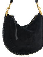 Black Suede Oskan Soft Zip Handbag