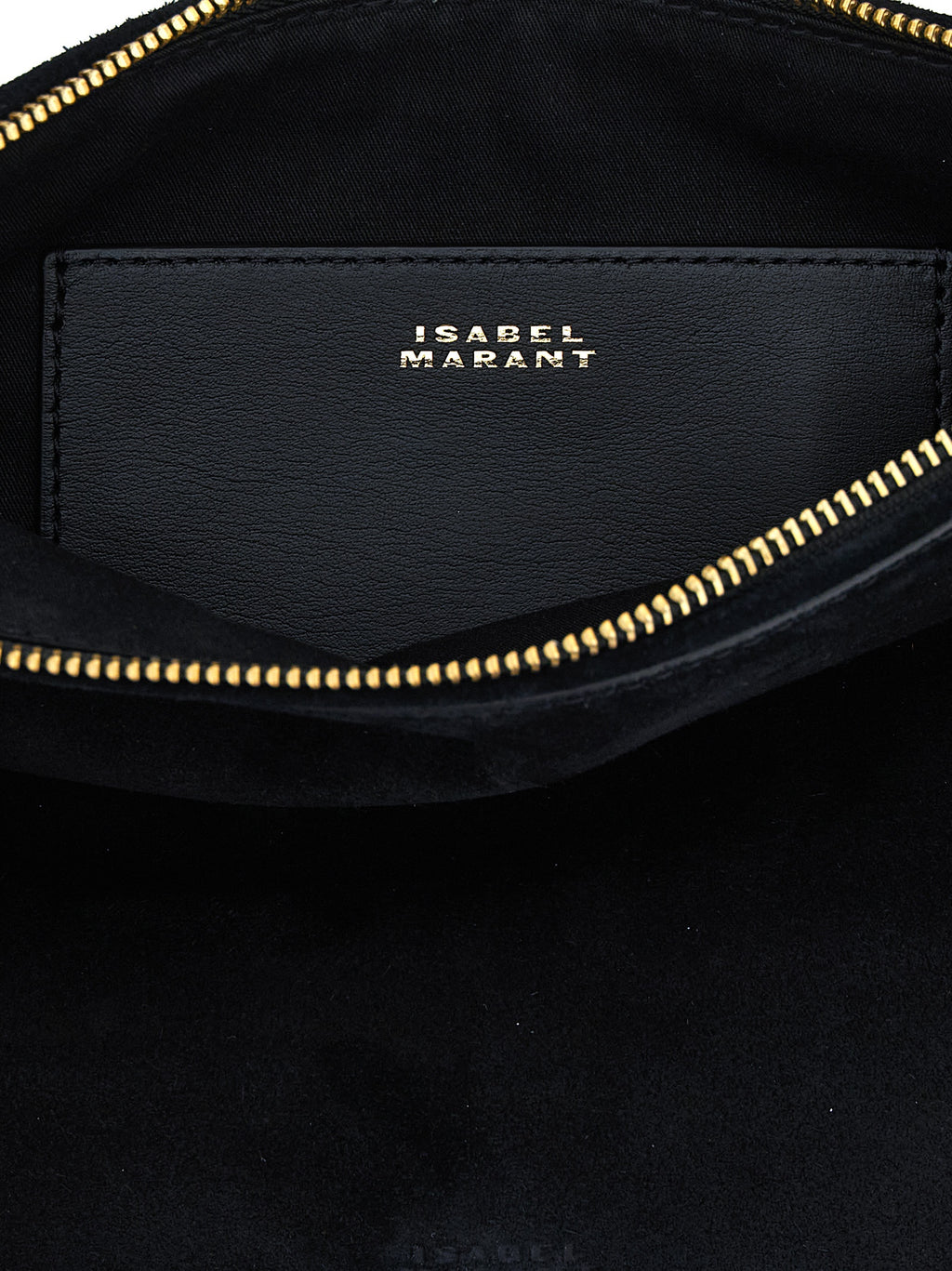 Black Suede Oskan Soft Zip Handbag
