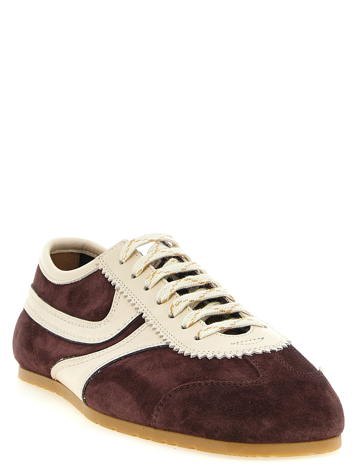 Bordeaux Calfskin Low‑Top Sneakers