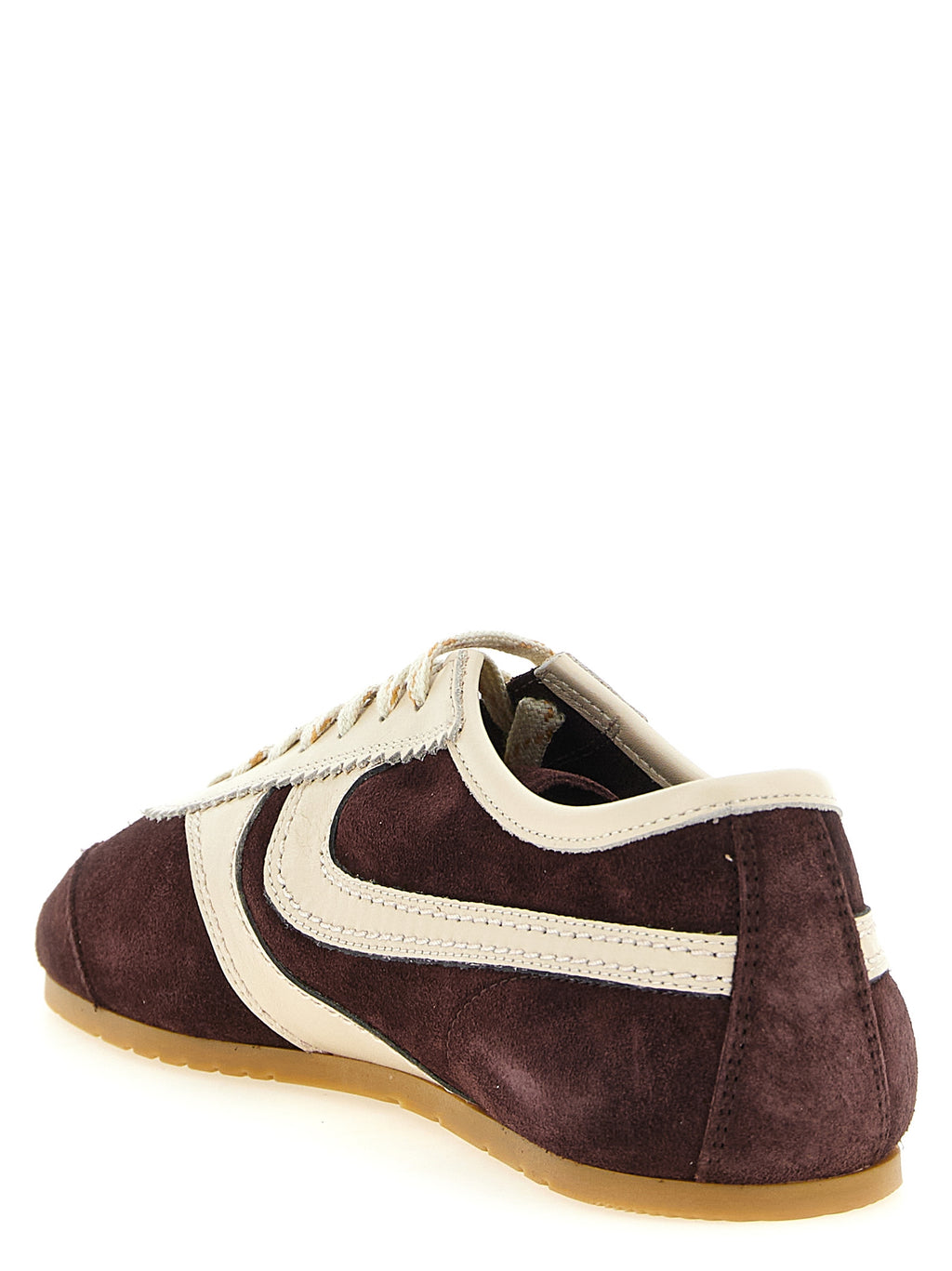 Bordeaux Calfskin Low‑Top Sneakers