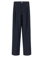 Penning Wide-Leg Blue Cotton Jeans
